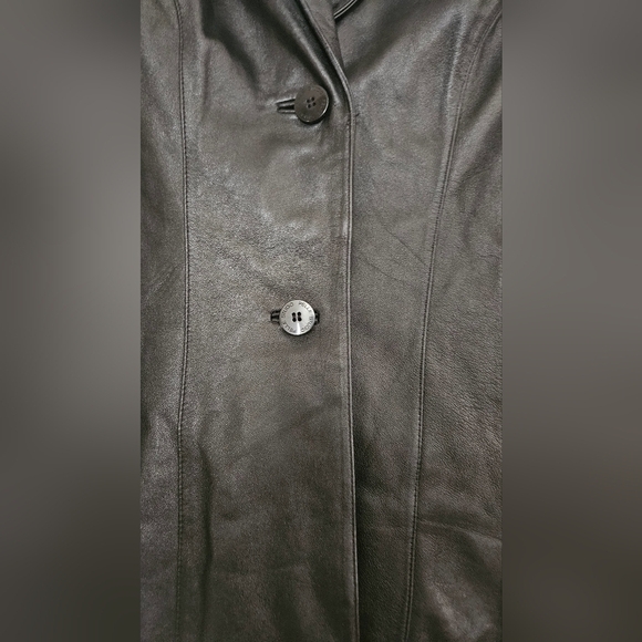 Vintage Pelle Studio by Wilsons Leather Fitted Leather Blazer – Y2K Black. Small - Picture 8 of 15